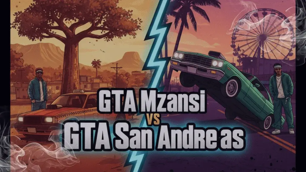 Home 3 GTA Mzansi APK vs GTA San Andreas comparison artwork